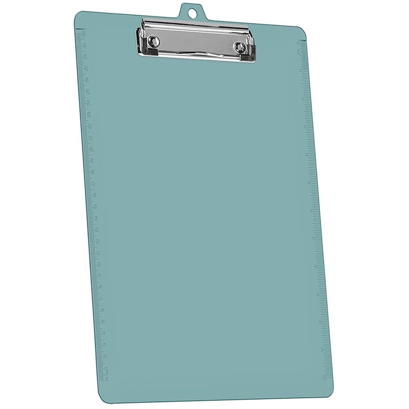 Acrimet 3 Pack Clipboard Letter Size A4 (13 3/8â€ x 9 7/16â€) Low Profile Clip & Side Rulers, Durable Plastic for Office, School, Home Use - Solid Green Color - Image 2